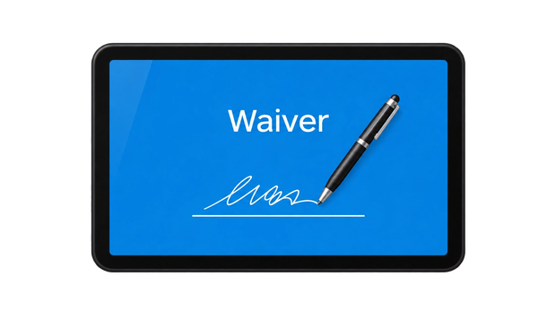 Electronic waiver signature tablet
